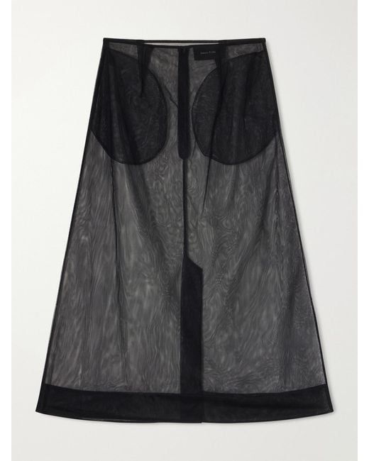 Simone Rocha Black Organza Midi Skirt