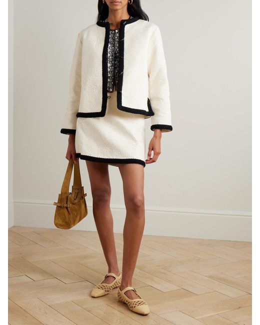 Emporio Sirenuse White Iole Jacke Aus Gesteppter Baumwolle Mit Geflochtenen Details