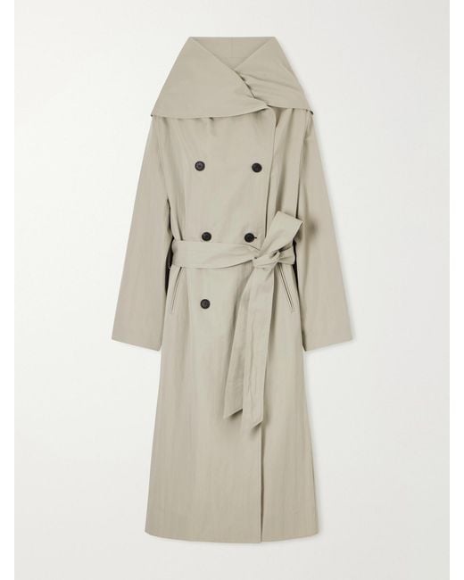Kallmeyer Natural Dorothy Double-Breasted Belted Cotton-Blend Trench Coat