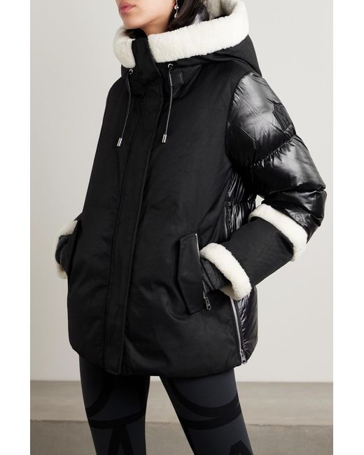 Black Biollay shearling-collar down ski jacket