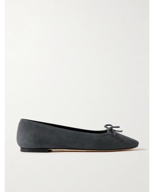 Aeyde White Delfina Ballerinas Aus Veloursleder