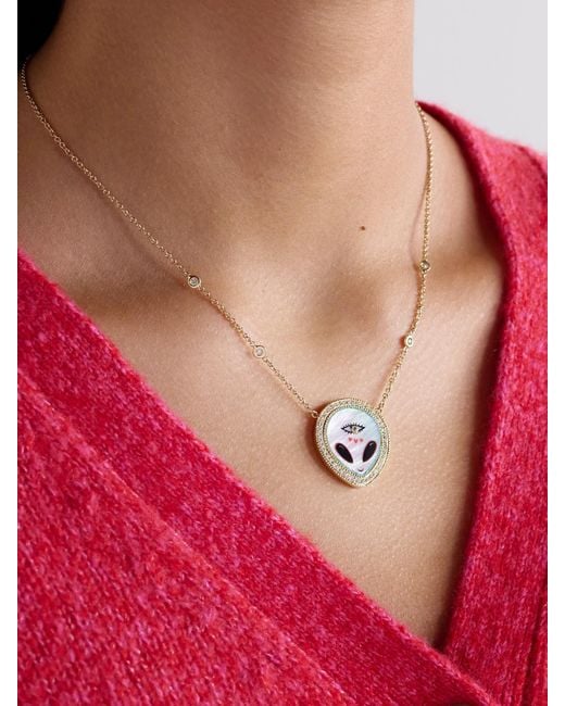 Jacquie Aiche Natural Alien Small 14-Karat Multi-Stone Necklace