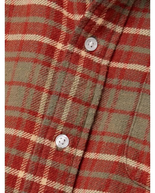 R13 Brown Hemd Aus Kariertem Baumwollflanell Mit Fransen