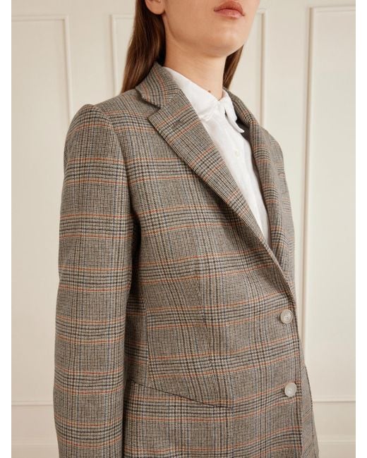 Giuliva Heritage Brown The Andrea Prince Of Wales Wool And Cashmere-Blend Blazer