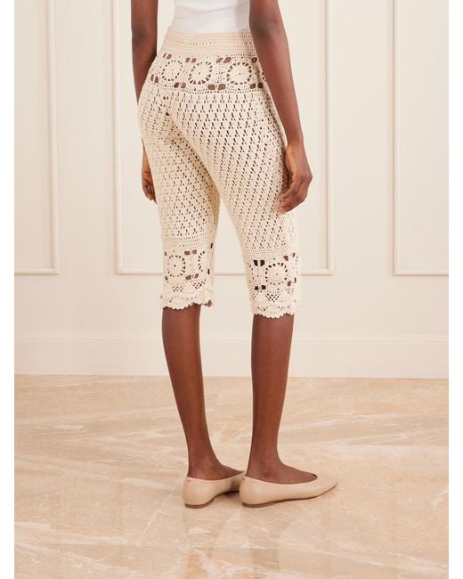 Alix Of Bohemia Natural Aletta Mandala Crochet Cotton Capri Pants