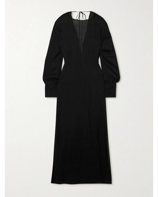 Bondi Born Black Net Sustain Cremona Rückenfreies Midikleid Aus Voile Mit Twist-Detail