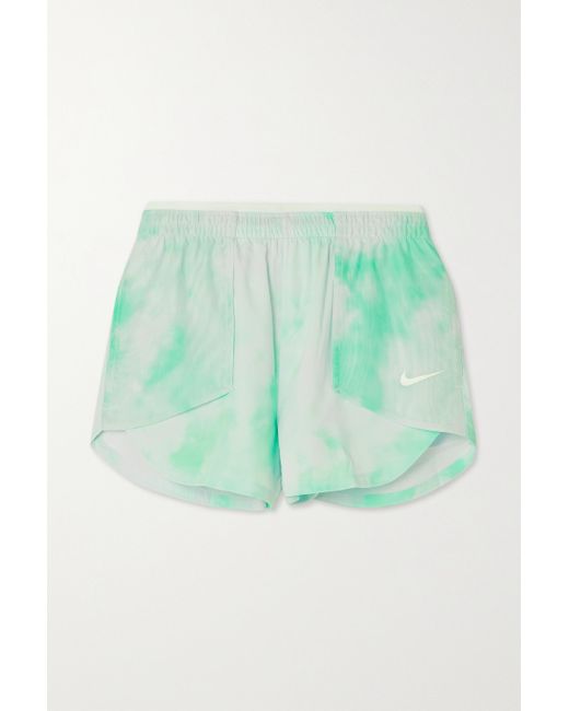 Nike Synthetic Icon Clash Tempo Luxe Mesh-paneled Tie-dyed Dri-fit Shorts  in Green | Lyst Australia
