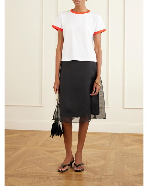 Leset White Margo Cotton-Jersey T-Shirt
