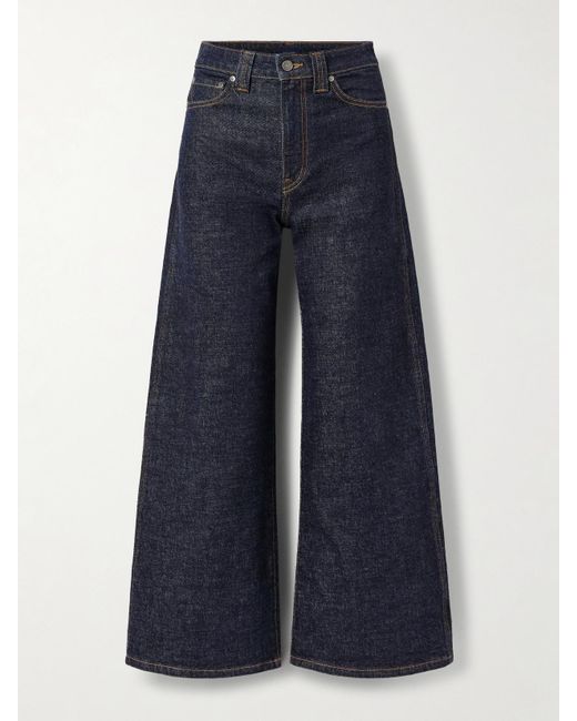 Khaite Blue Delina High-Rise Straight-Leg Jeans