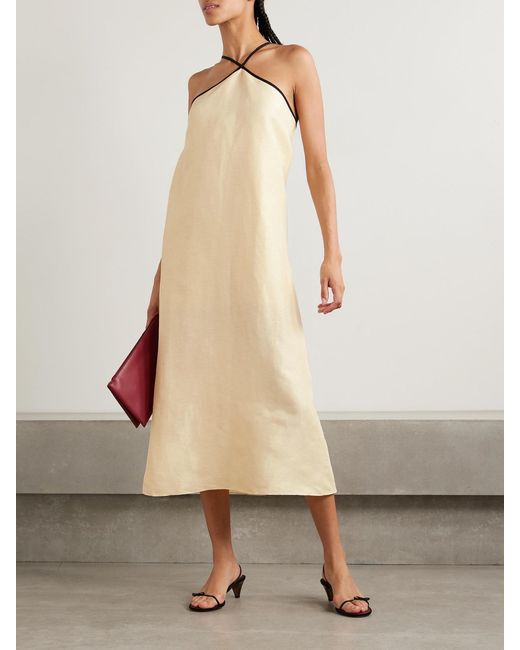 LIBEROWE Natural Helena Linen-Blend Midi Dress