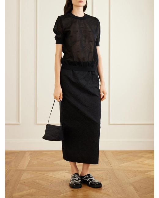 CECILIE BAHNSEN Black Cbfillo Embroidered Knitted Ramie Blouse