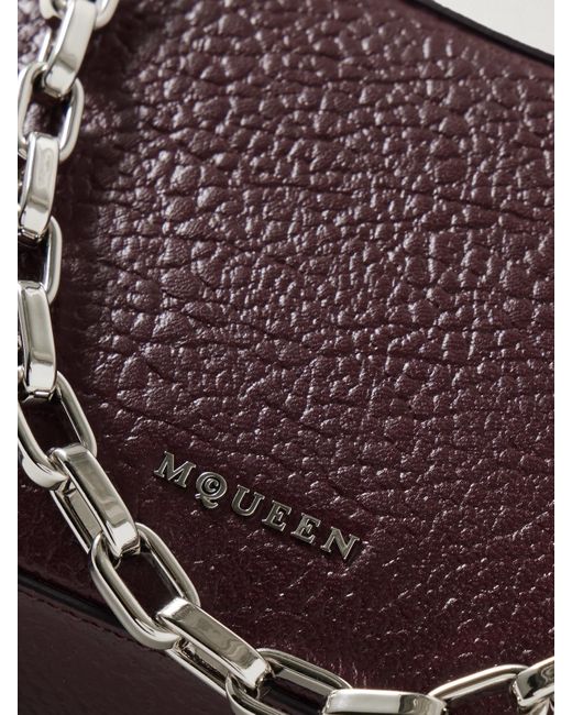Alexander McQueen Purple T-Bar Schultertasche Aus Strukturiertem Leder