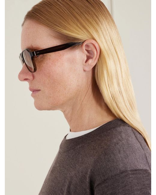 Oliver Peoples Natural Paul Newman Aviator-Style Acetate Sunglasses