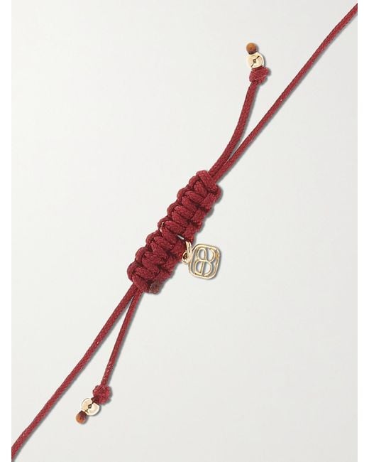 Sydney Evan Metallic Hamsa 14-Karat, Cord And Diamond Bracelet