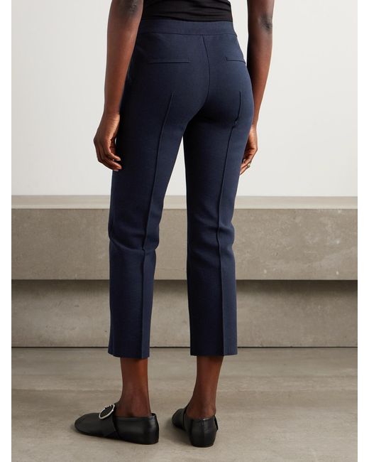 High Sport Blue Geo Louis Cotton-Blend Straight-Leg Pants