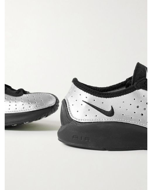 Nike Air Superfly Suede And Perforated Metallic Leather Sneakers