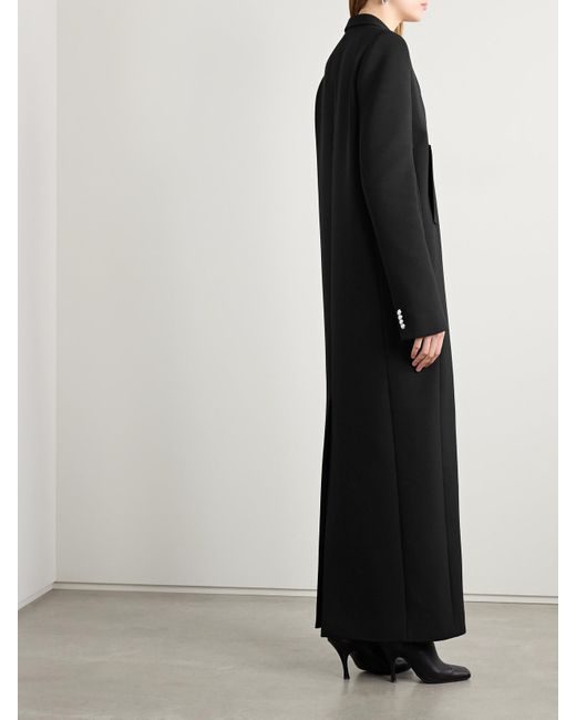 Khaite Black Saphra Wool-Blend Twill Coat