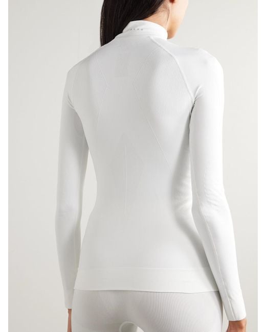 Falke White Maximum Warm Stretch-Jersey Turtleneck Top