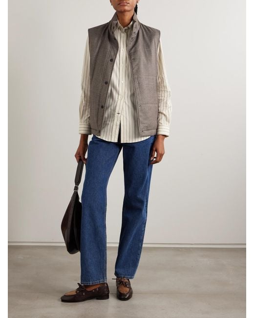 James Purdey & Sons Natural Striped Cotton And Silk-Blend Shirt