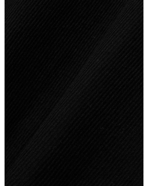 Khaite Black Leema Ribbed-Jersey Midi Skirt