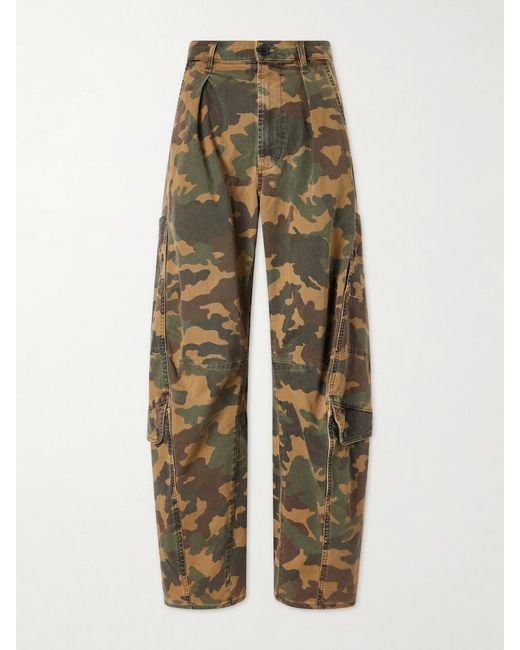 Citizens of Humanity Green Flight Printed Mid-Rise Straight-Leg Cotton-Blend Twill Cargo Pants