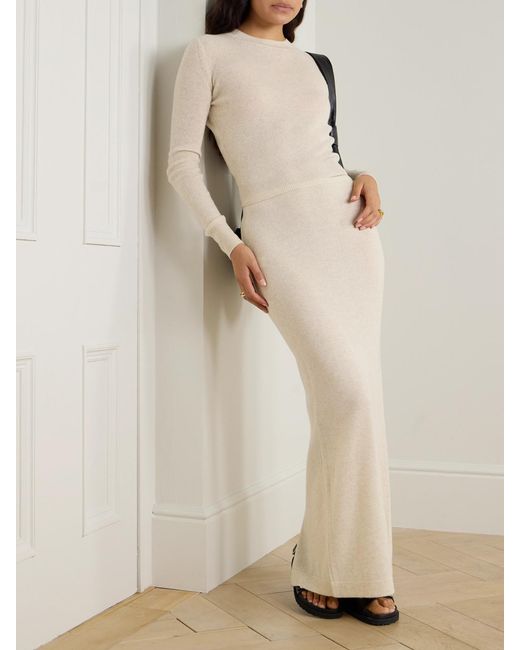 ÉTERNE Natural Emma Cashmere Maxi Skirt