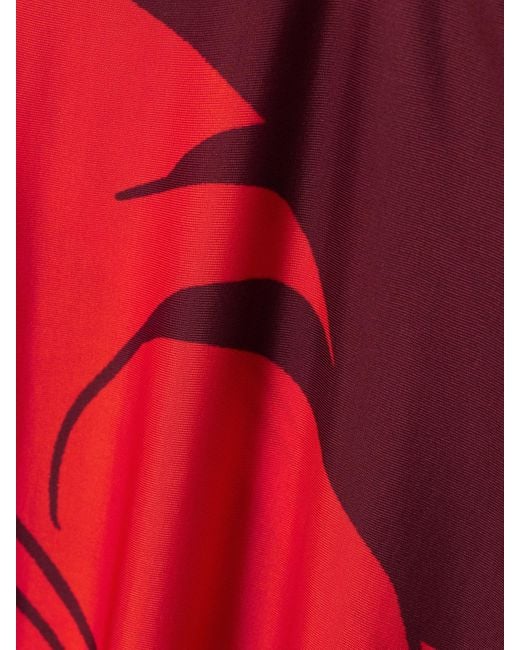 Robe Midi En Jersey Stretch Imprimé À Torsade Et À Découpe Deep Heart Johanna Ortiz en coloris Red