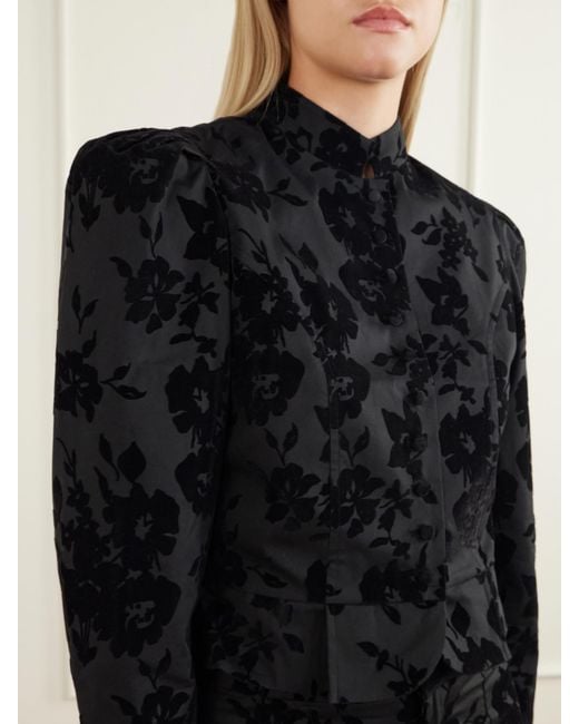 D'Estree Black Amoako Devoré Blazer