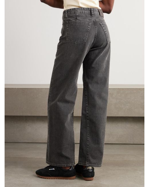 Our Legacy Gray Treble Cut Paneled High-Rise Wide-Leg Jeans