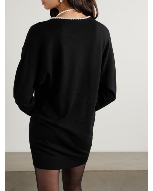Zimmermann Black Crush Minikleid Aus Wolle Mit Kunstperlen