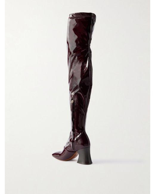 Chloé White Janis Glossed Over-The-Knee Boots