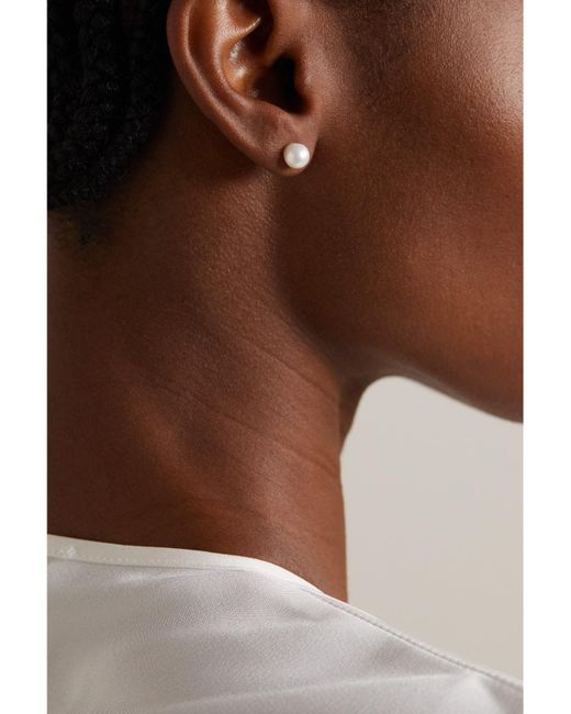 Mateo White 14-Karat Pearl Earrings