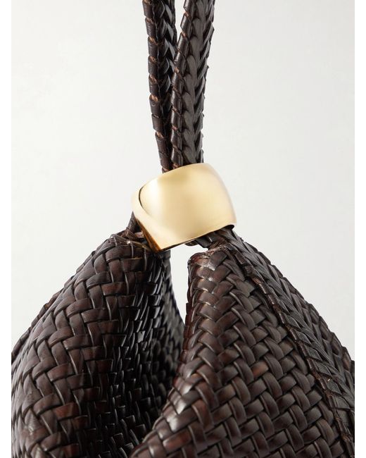 Amanu Brown The Zambia Woven Leather Clutch Bag