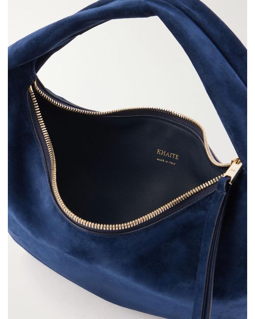 Khaite Blue Olivia Mini Suede Shoulder Bag
