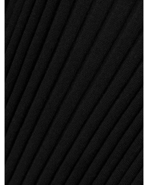 Lisa Yang Black Isabela Ribbed Cotton And Cashmere-Blend Midi Dress
