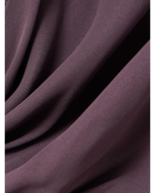 TOVE Purple Ames Knotted Draped Stretch-Jersey Maxi Dress