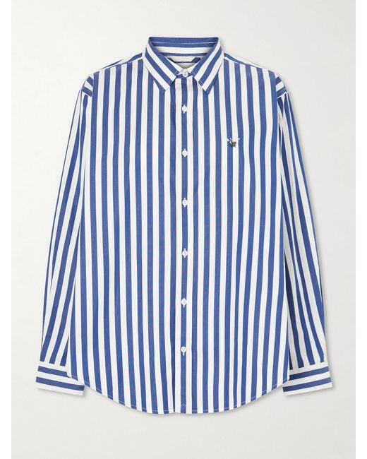 Aimé Leon Dore Blue Striped Cotton-Poplin Shirt