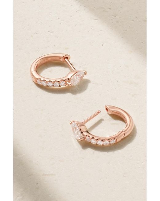 Anita Ko Natural Bobbi 18-Karat Rose Diamond Hoop Earrings