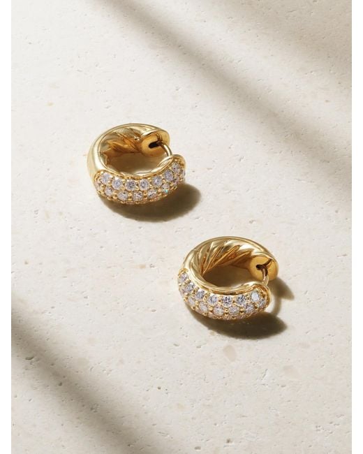 David Yurman Natural Dy Mercer Micro 18-Karat Diamond Hoop Earrings