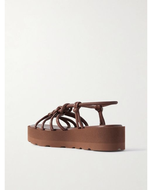 Sandales Plates-Formes En Cuir À Nœuds Hebe 45 Gianvito Rossi en coloris Brown