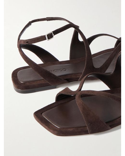 Jimmy Choo Brown Ayla Suede Sandals