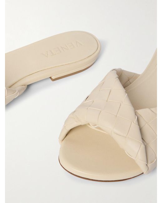 Bottega Veneta Natural Blink Intrecciato Leather Slides
