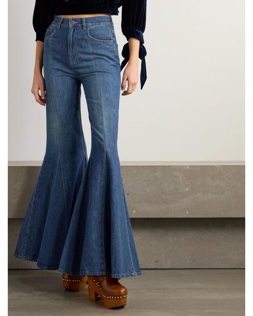 Chloé Blue High-Rise Flared Jeans