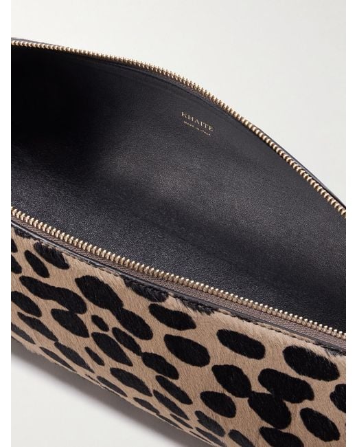 Khaite Multicolor Kye Leopard-Print Calf Hair Clutch