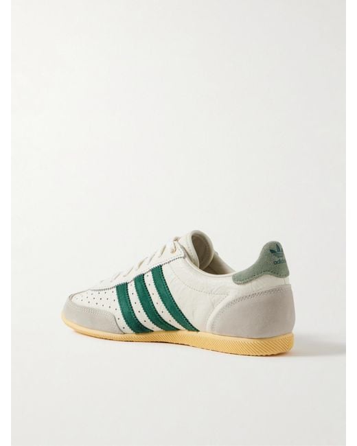 Adidas Originals Green Japan Sneakers Aus Leder Mit Perforationen Und Velourslederbesätzen