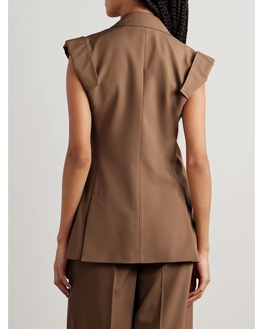 Max Mara Brown Wool-Twill Vest