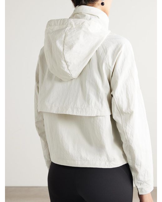 lululemon athletica Gray Always Effortless Verkürzte Jacke Aus Shell Mit Kapuze
