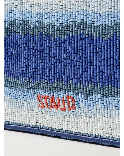 Staud Blue Tommy Schultertasche Aus Satin Mit Besätzen Aus Synthetischem Material Und Zierperlen