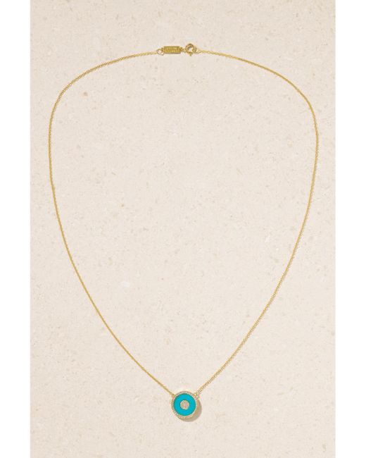 Jennifer Meyer Natural Mini Evil Eye 18-karat Gold, Turquoise And Diamond Necklace