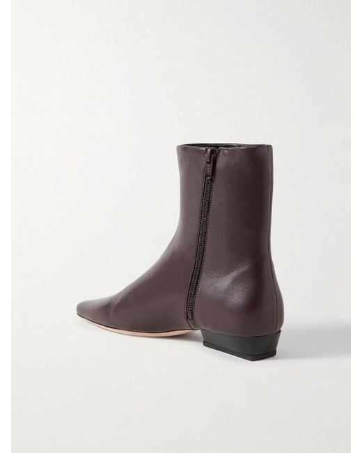 Staud Brown Wally Leather Ankle Boots